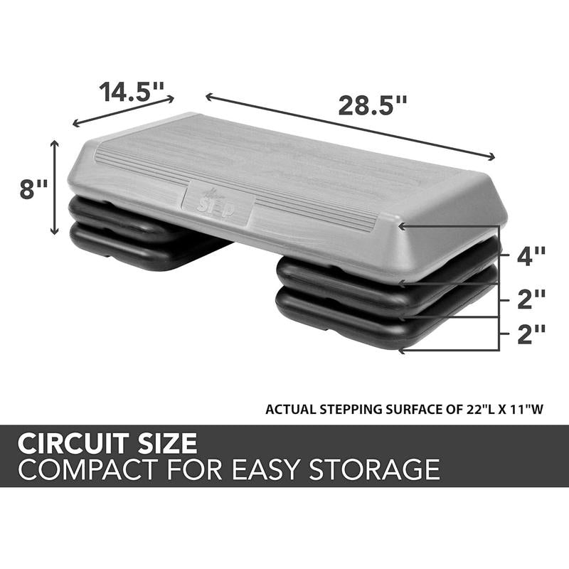 Freerover the Step Circuit Size Aerobic Platform - Circuit Size Steppers for Exercise with Risers, Adjustable Home Workout, Stair Stepper